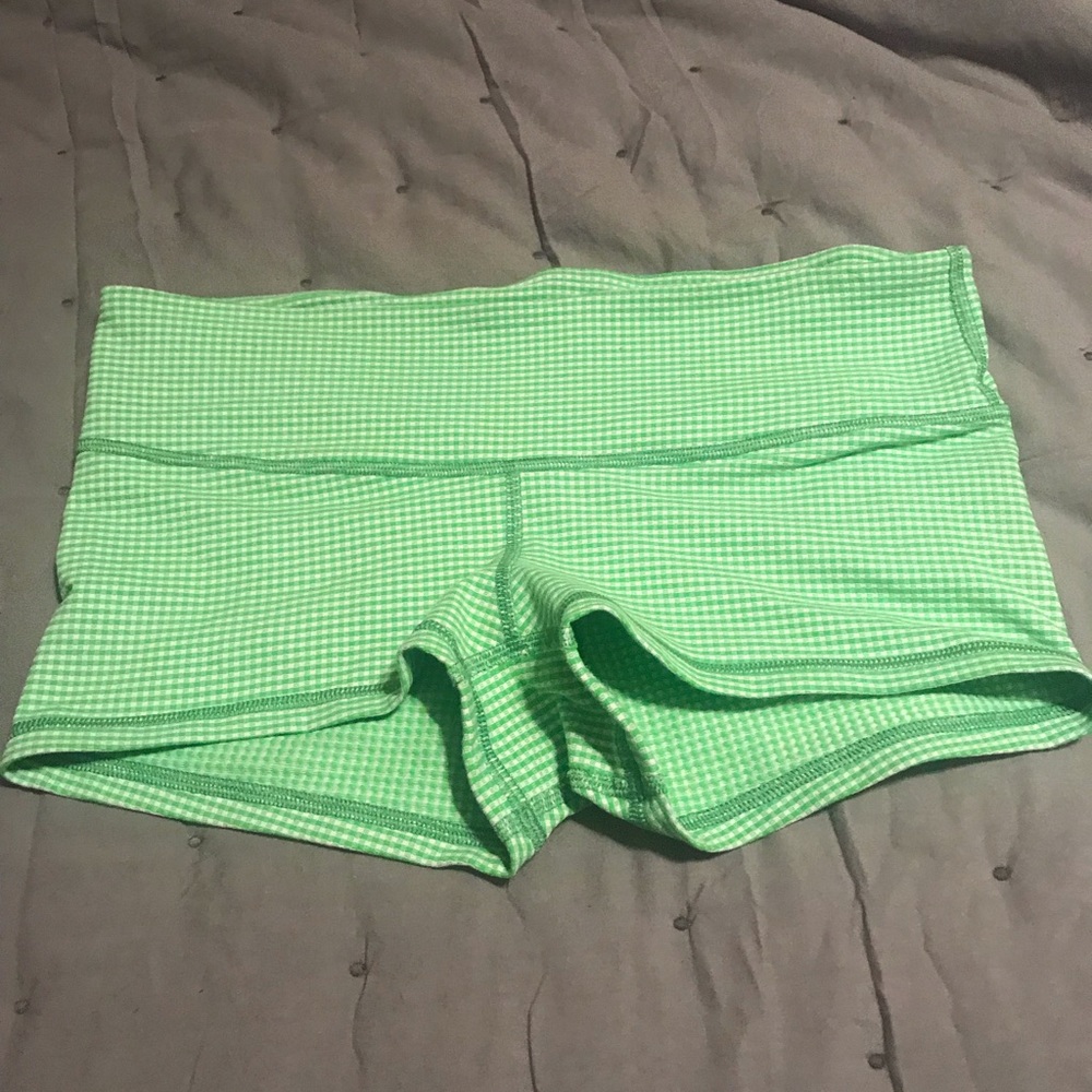 Green gingham Lululemon shorts